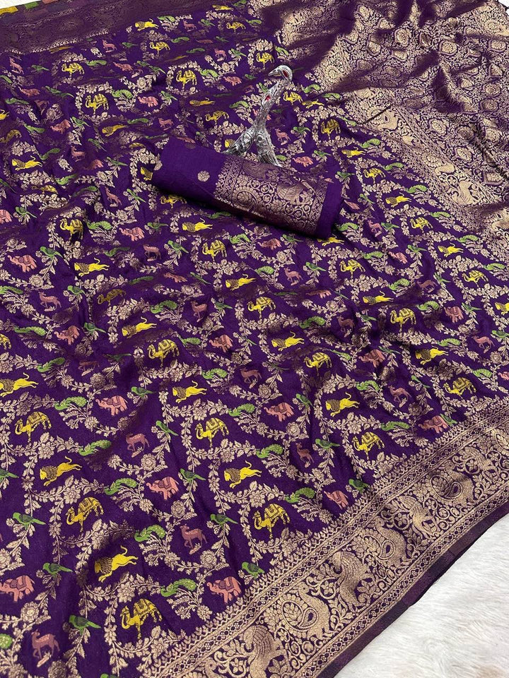 Rajsi Vanya Banarasi Saree - PURPLE