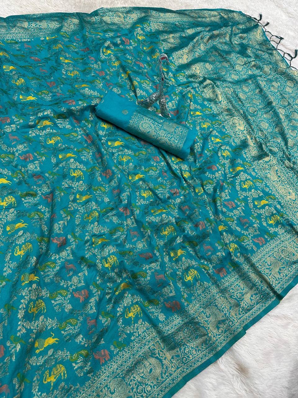 Rajsi Vanya Banarasi Saree - SKY
