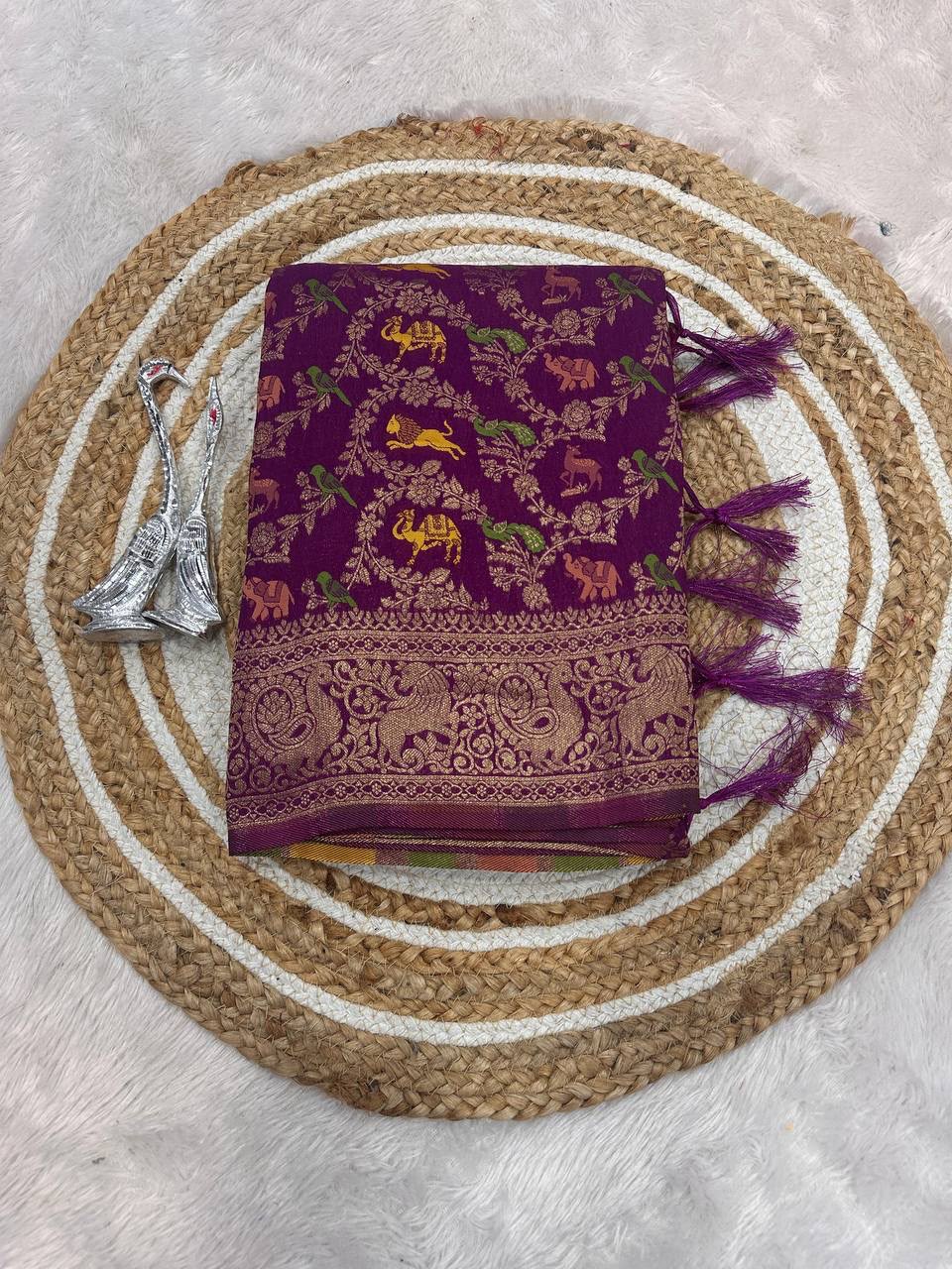 Rajsi Vanya Banarasi Saree - WINE