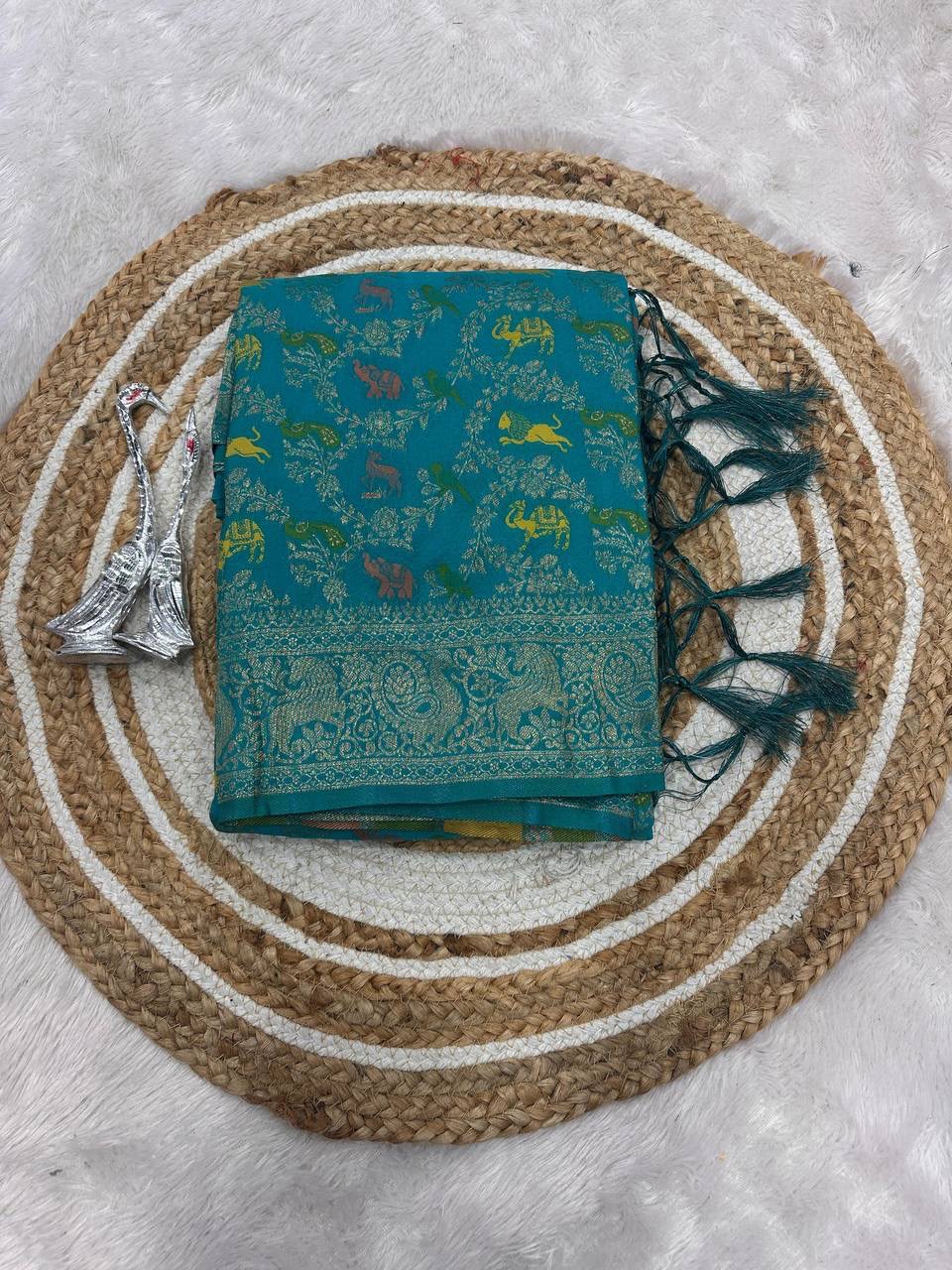 Rajsi Vanya Banarasi Saree - SKY