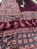 Designer Ethnic Gajji Silk Saree with Running Blouse-MAROON