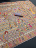 Royal Kashmiri Rajwadi Pashmina Weaving Silk Saree-SMOKY LAVVENDER