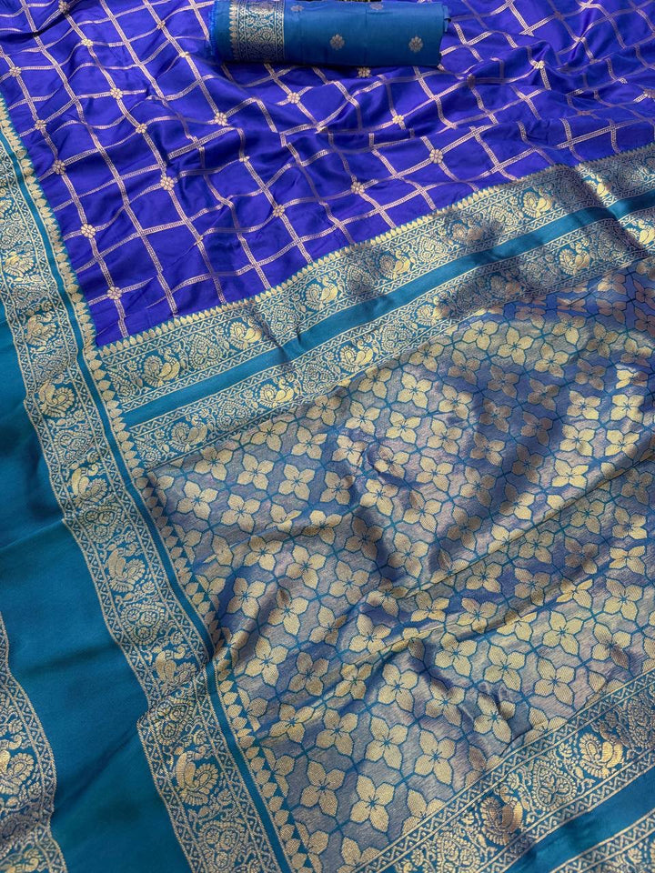 Festive Kanjivaram Soft Silk Saree | Rich Gold Zari Checks &amp; Pall