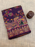 Pure Rajwadi Pashmina Silk Weaving Saree with Kashmiri Thread Woven Pallu _ WINE