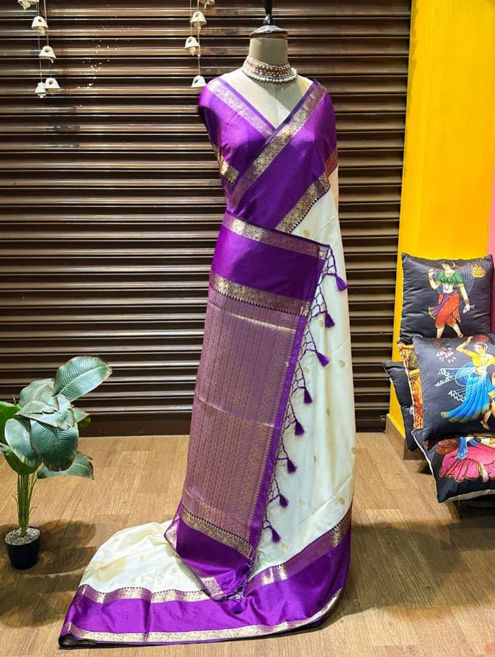 Royal Kanjivaram Copper Zari Jaal Soft Silk Saree