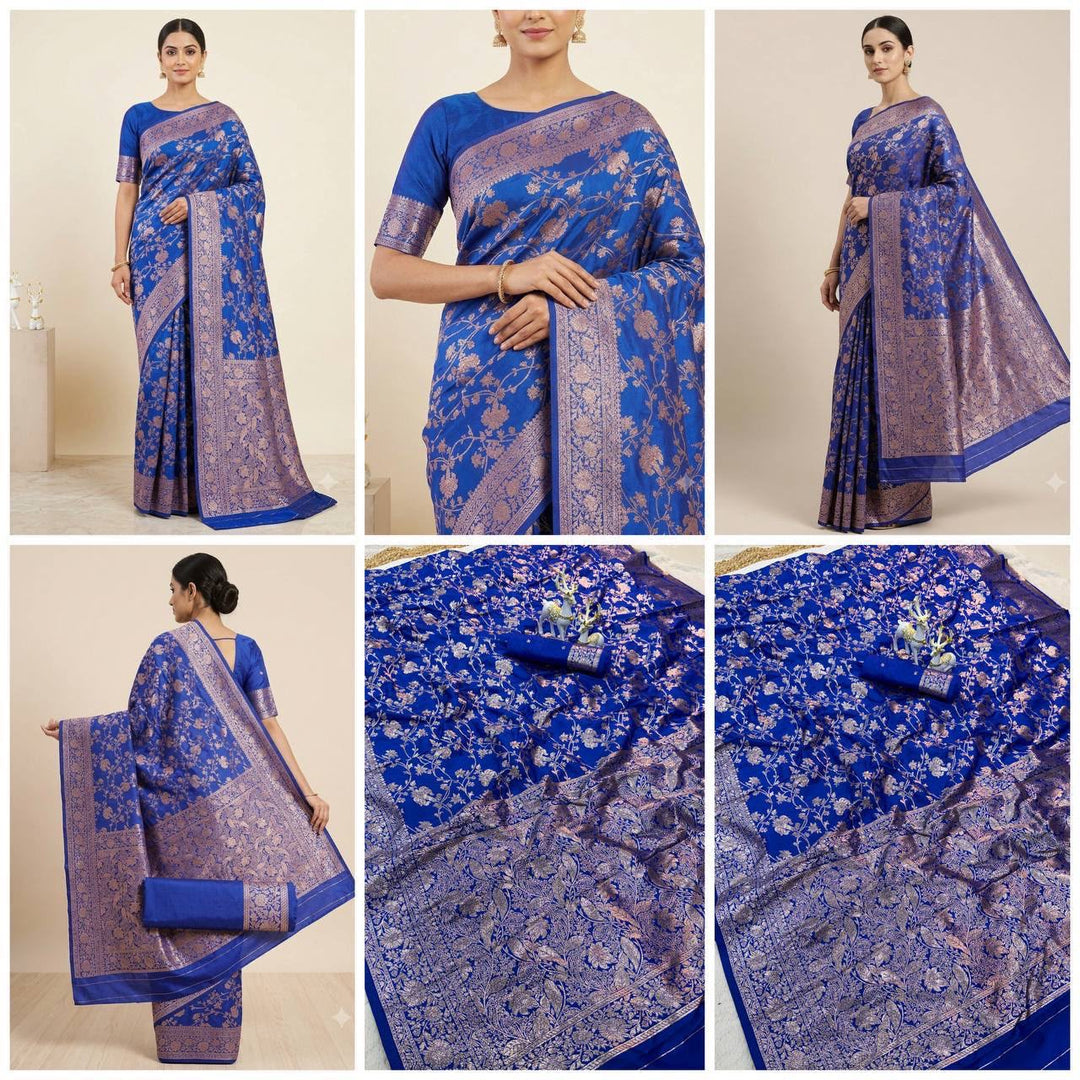 Designer Kanjivaram Soft Silk Festive Saree - BLUE