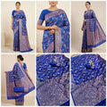 Designer Kanjivaram Soft Silk Festive Saree - BLUE
