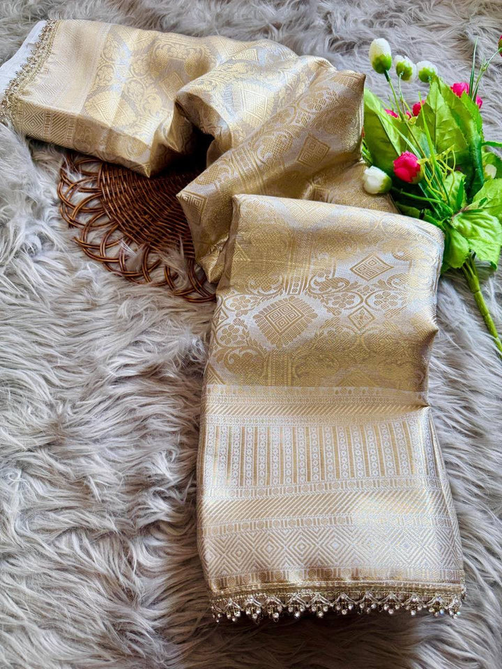 Elegant Designer Antique Gold Border - CREAM