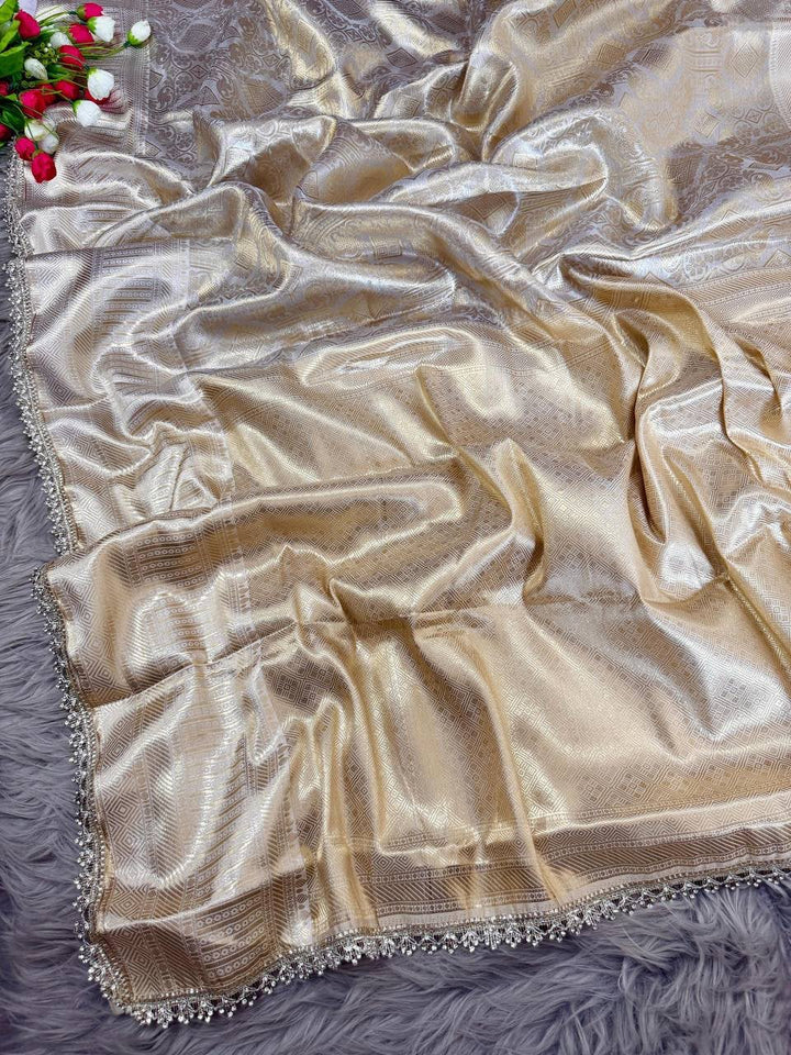 Elegant Designer Antique Gold Border - CREAM