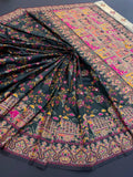 Hypnotic  Pashmina Saree With Preferable Blouse Piece - BLACK