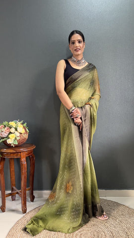 Ready To Wear Saree With Beautiful Heavy Banglori Fabric