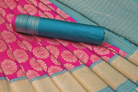 Pink Banarasi Soft Silk Saree