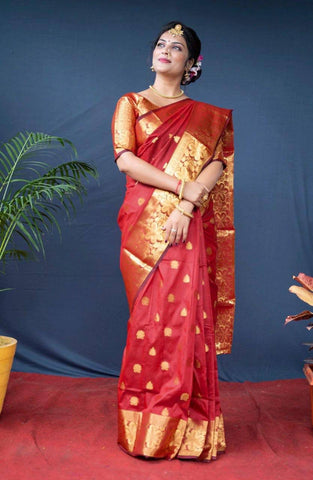 Women Silk Saree with Woven Motifs