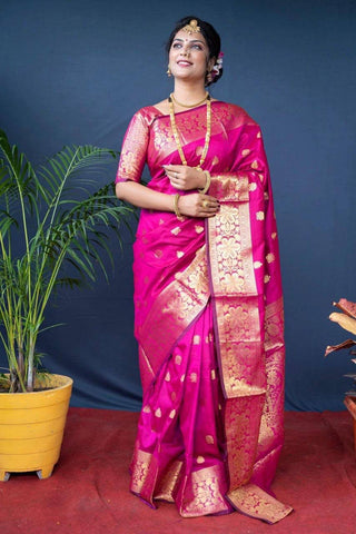 Women Silk Saree with Woven Motifs