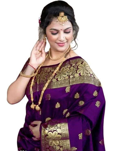 Women Silk Saree with Woven Motifs