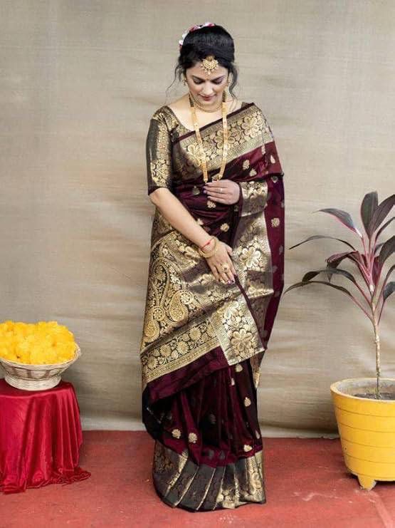 Women Silk Saree with Woven Motifs