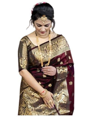 Women Silk Saree with Woven Motifs