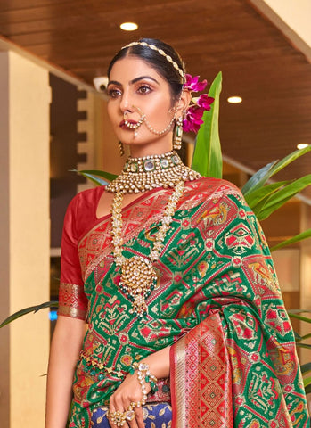 Banarasi Patola Silk Saree With Blouse Piece