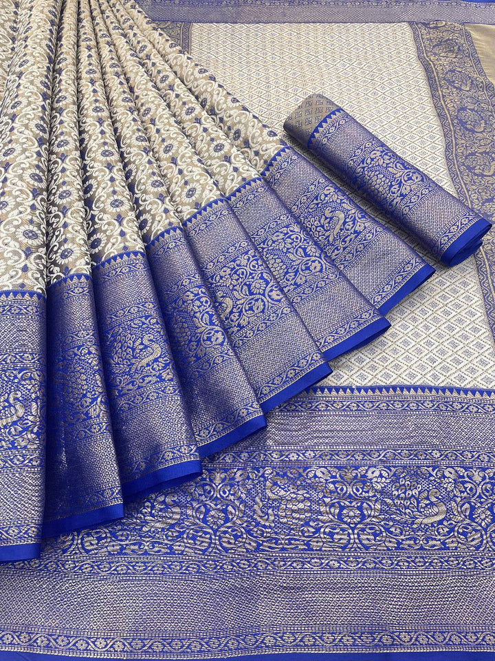Pure Kanjivaram Silk Saree With Contrast Gold Zari Rich Weaving Pallu