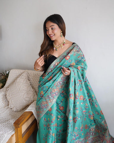 Kanjivaram Silk Saree With Plain Unstitched Blouse