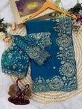 Myra Space Silk Saree -Blue