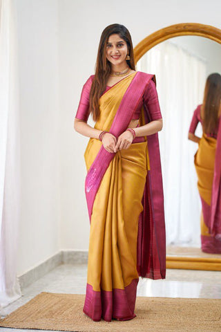 Wedding Wear Banarasi Litchi Silk Saree With Blouse Piece