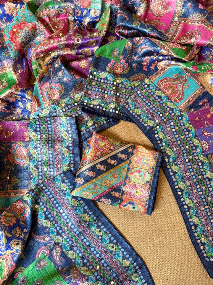 Premium Designer Dola Silk Saree - BLUE