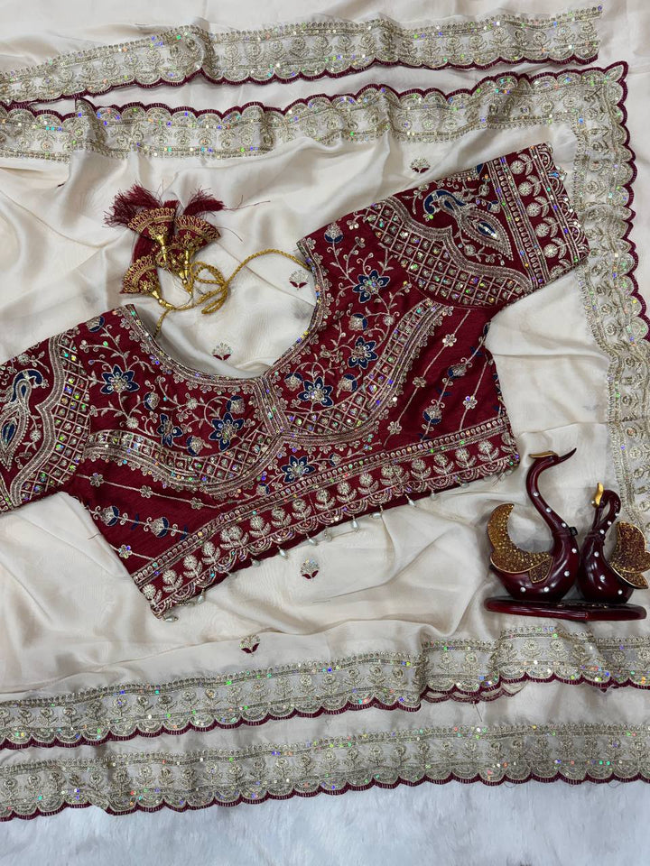 Vaidehi Rangoli Silk Saree -Off white