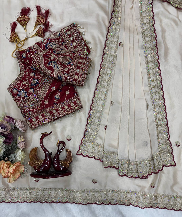 Vaidehi Rangoli Silk Saree -Off white