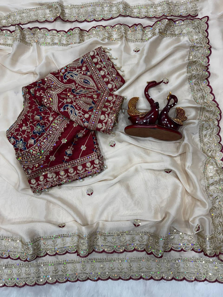 Vaidehi Rangoli Silk Saree -Off white