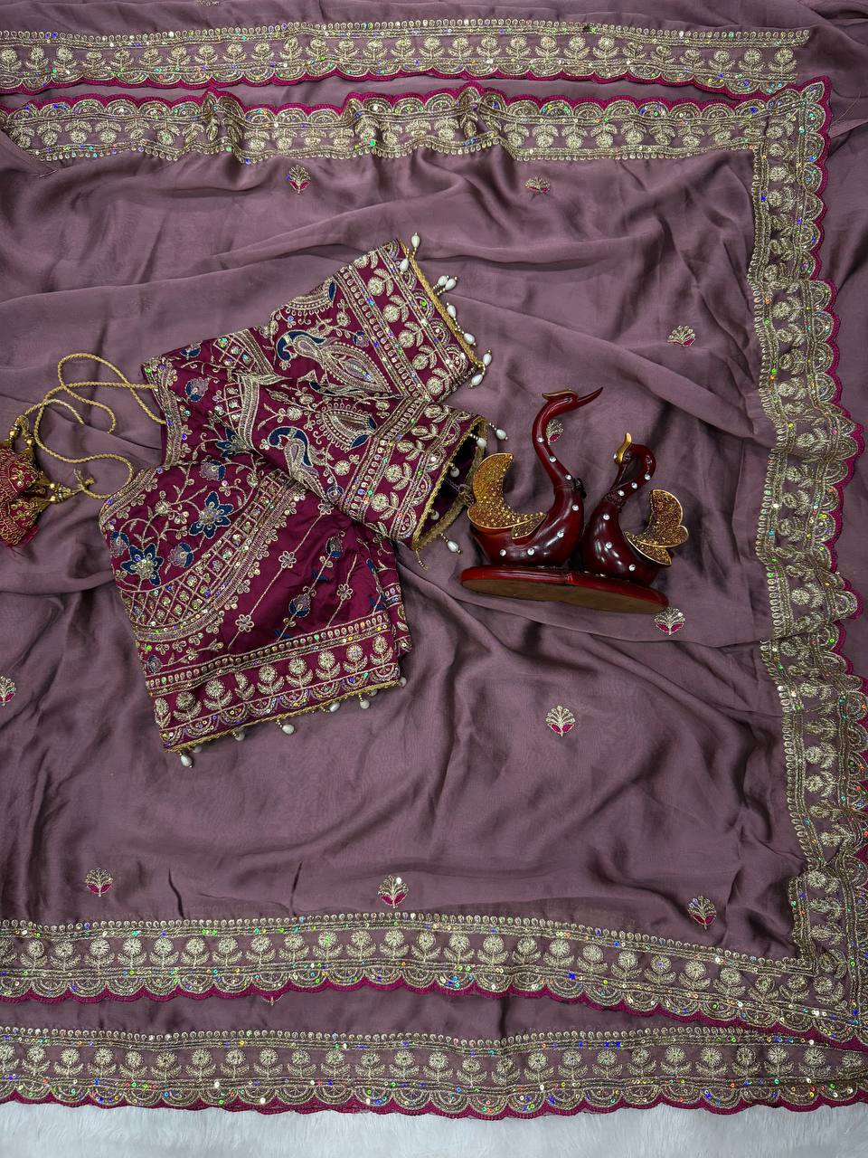Vaidehi Rangoli Silk Saree - Wine