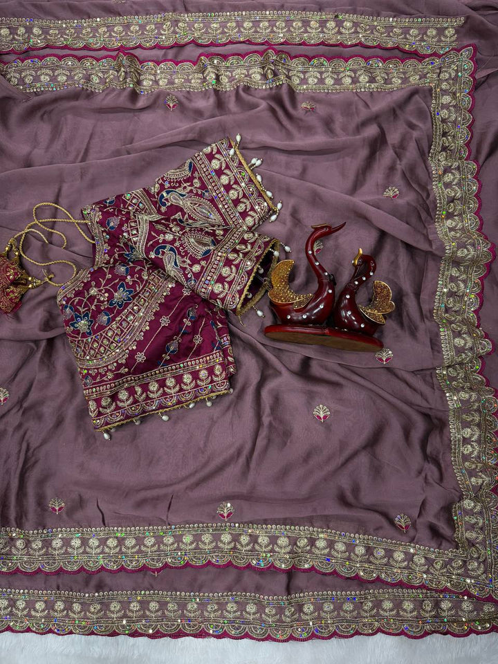 Vaidehi Rangoli Silk Saree - Wine