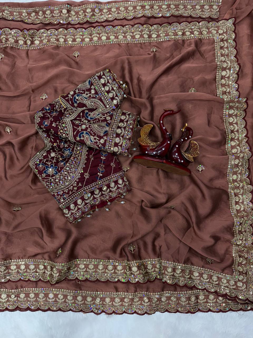 Vaidehi Rangoli Silk Saree - Brown
