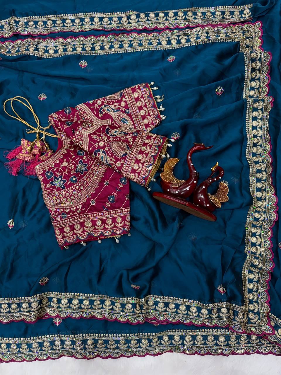 Vaidehi Rangoli Silk Saree - Blue