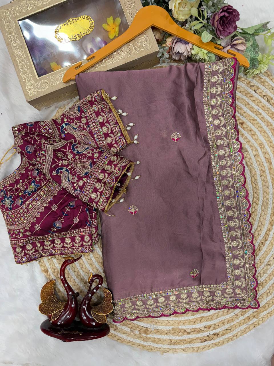 Vaidehi Rangoli Silk Saree - Wine