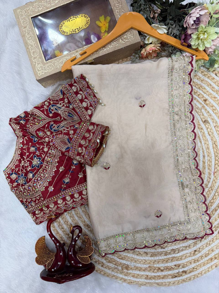 Vaidehi Rangoli Silk Saree -Off white