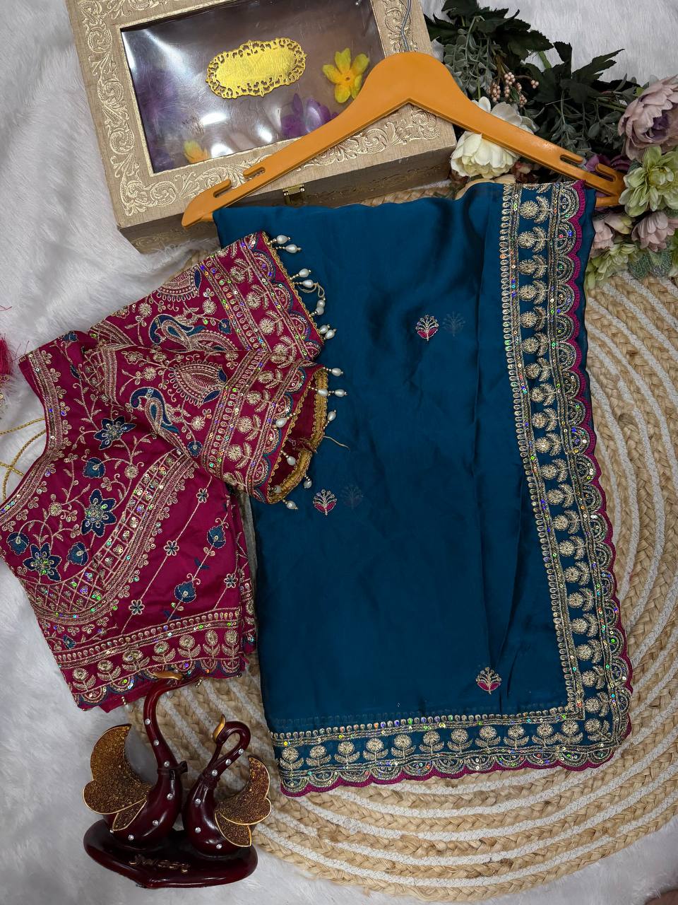 Vaidehi Rangoli Silk Saree - Blue