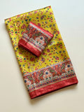 Elegant Pure Dola Jari Weaving Softy Silk Saree - YELLOW