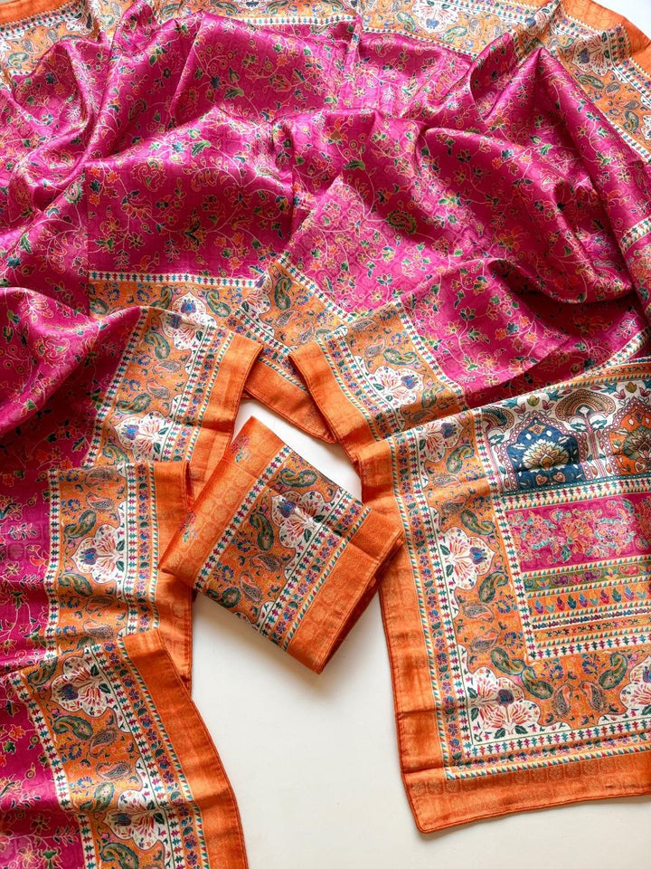 Elegant Pure Dola Jari Weaving Softy Silk Saree - PINK