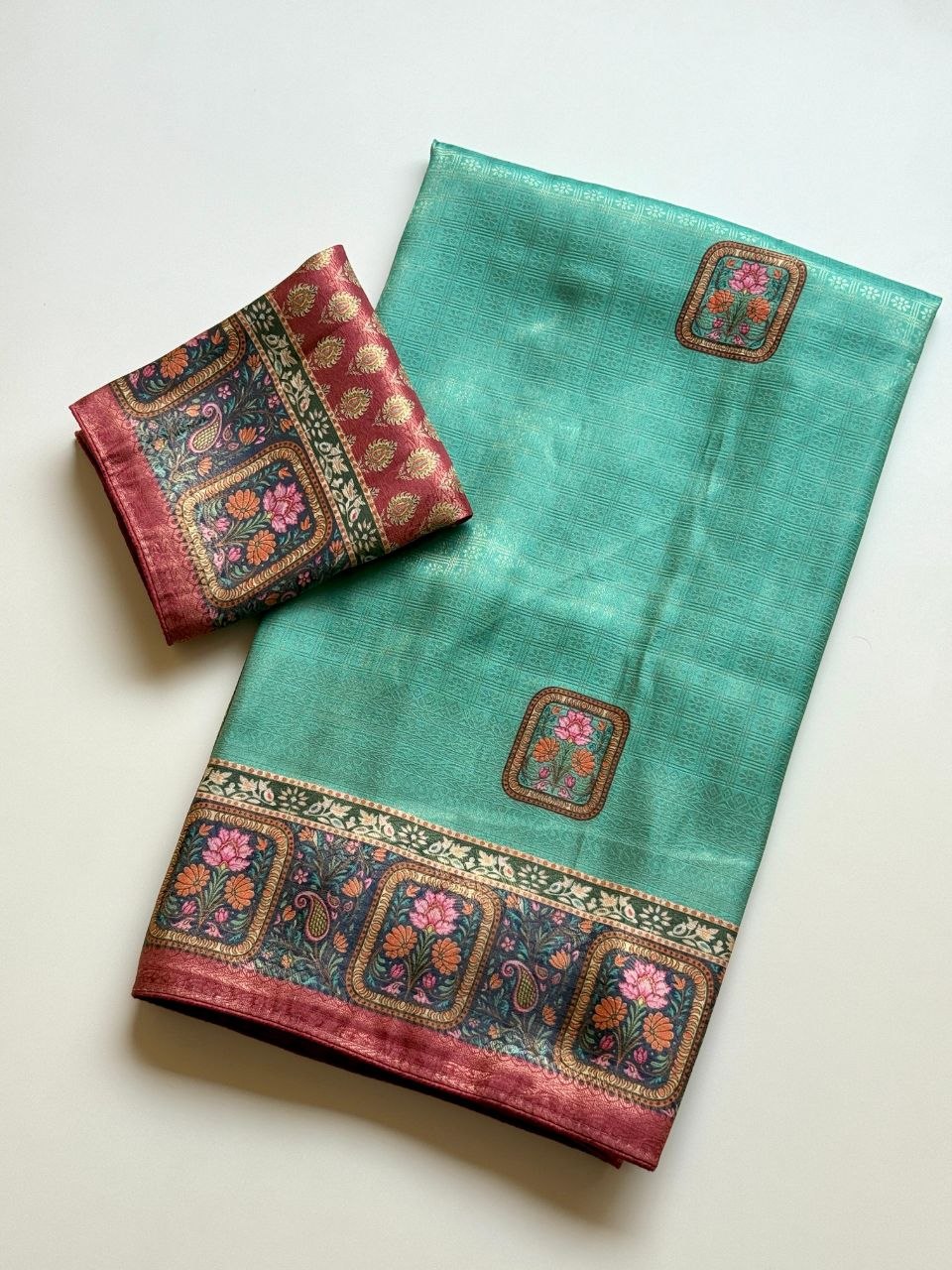 Roopkala Premium Jari Weaving Softy Silk Saree = SKY