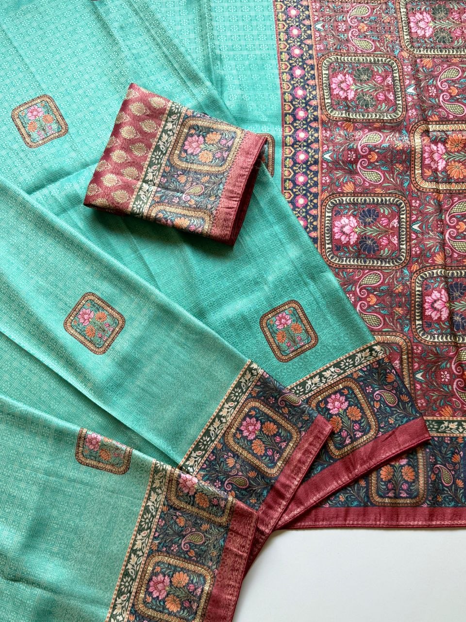 Roopkala Premium Jari Weaving Softy Silk Saree = SKY
