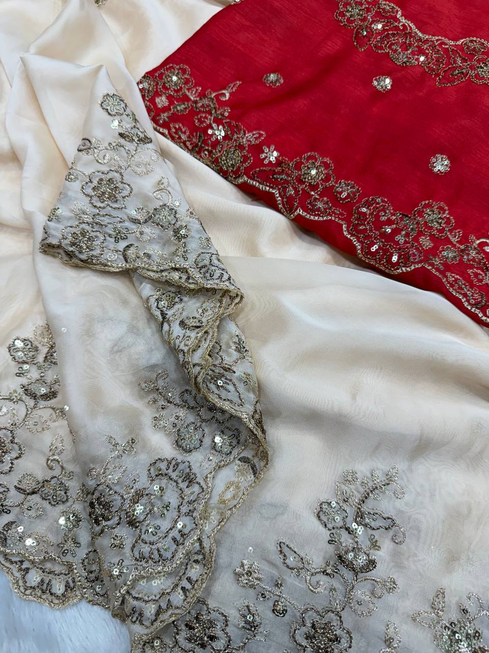 Elegant Sequins Embroidered Rangoli Silk Saree with Heavy Banglori Blouse – Designer Party Wear