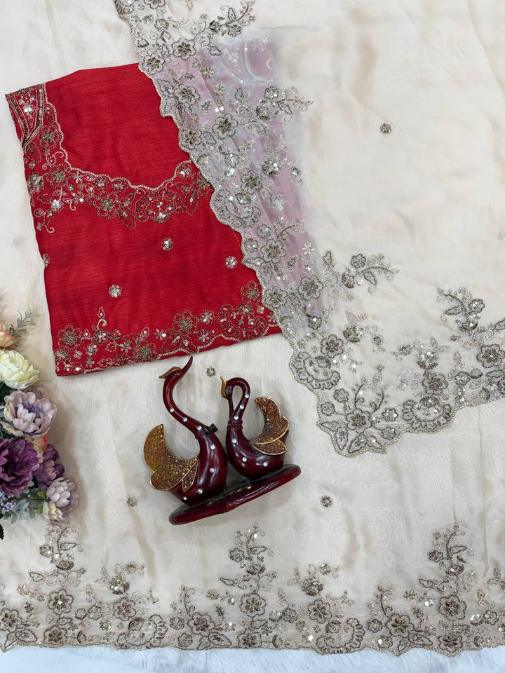 Elegant Sequins Embroidered Rangoli Silk Saree with Heavy Banglori Blouse – Designer Party Wear
