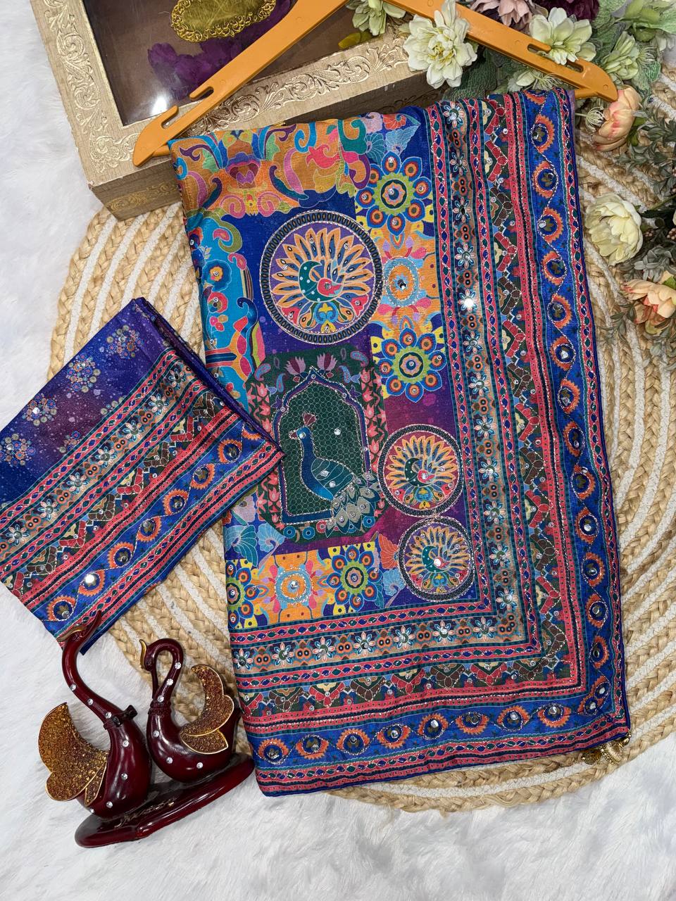 Noorika Chinnon Mirror Saree
