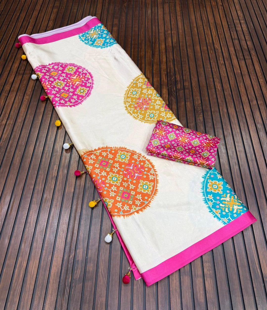 Elegant Satin Silk Digital Print Saree
