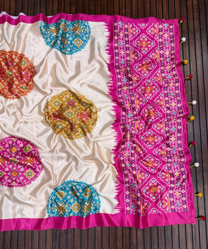 Elegant Satin Silk Digital Print Saree