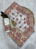 Premium  Embroidered Festive saree with Colorful Traditional Motifs & Detailed Border Work- WHITE