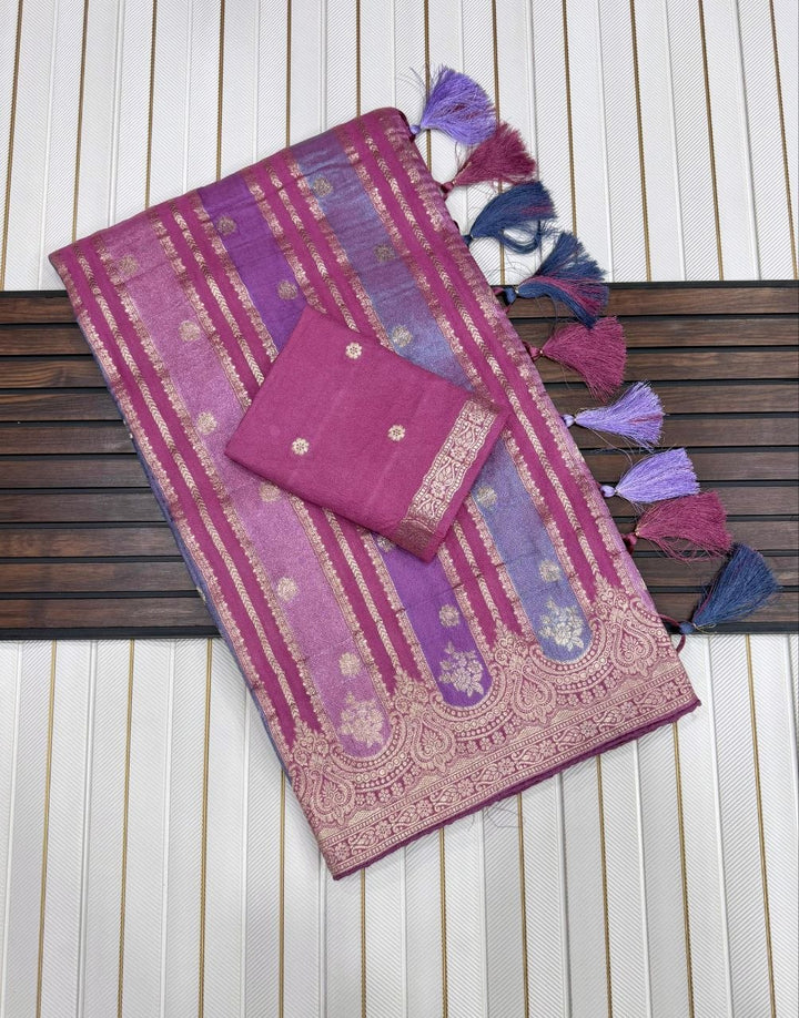Roopkala Jacquard Saree  - PINK