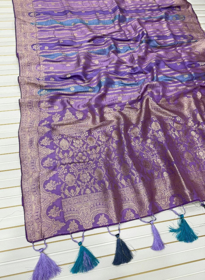 Roopkala Jacquard Saree  - PURPLE