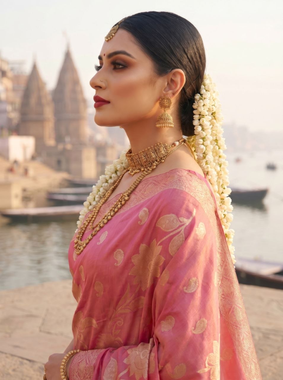 Gulab Vatika Silk Saree -  PINK
